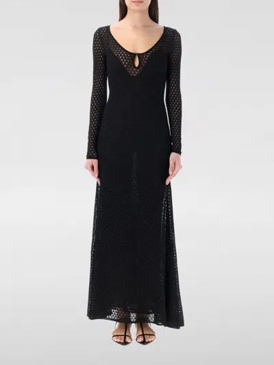 Tom Ford Lurex Crochet Maxi Dress Women In Black