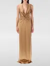 Tom Ford Silk Evening Dress In Brown