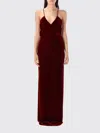 Tom Ford Velvet Gown With Deep V-neckline And Open Back In Red