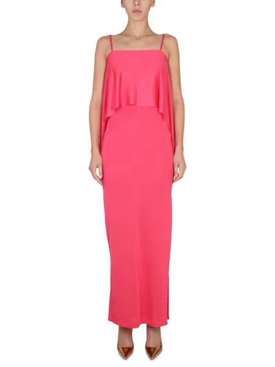 Tom Ford Off-shoulder Ruffle-detail Dress In Purple