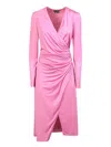 Tom Ford Draped Silk Jersey Corset Midi Wrap Dress