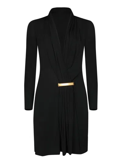 Tom Ford Black V-neck Long Sleeve Cocktail Minidress