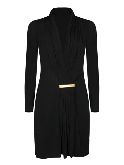 Tom Ford Black V-neck Long Sleeve Cocktail Minidress