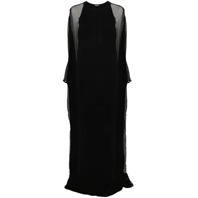 Tom Ford Semi-sheer-panelled Maxi Dress In Black