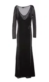 Tom Ford Lurex Crochet Maxi Dress Women In Black