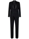 Tom Ford Mens Black Shawl-lapel Tapered-leg Master Evening Wool Suit In Blue