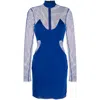 Tom Ford Crepe Mesh-panelling Mini Dress In Blue
