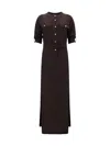 Tom Ford Whitney Chain Stripe Belted Satin Shirtdress In Brown