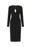 Tom Ford Black Stretch Jersey Midi Dress With Cut-out In Lb999