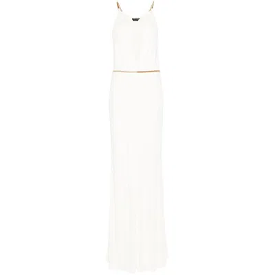 Tom Ford Belted Maxi Dress In White