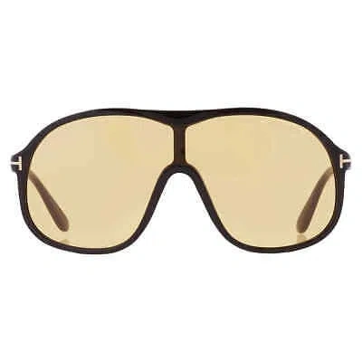 Pre-owned Tom Ford Drew Brown Shield Men's Sunglasses Ft0964 01e 00 Ft0964 01e 00