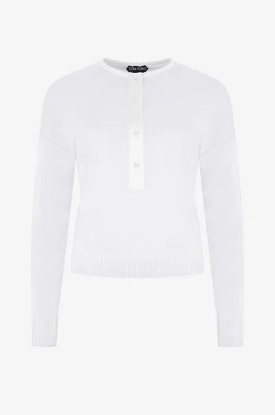 Tom Ford Drop-shoulder Tops In White