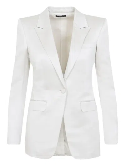 Tom Ford Tailored Jacket With Notched Lapels And Pockets In White