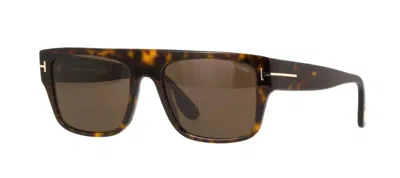 Pre-owned Tom Ford Dunning-02 Ft 0907 Dark Havana/brown (52e) Sunglasses