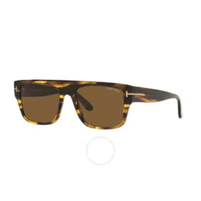 Tom Ford Dunning-02 Roviex Browline Men's Sunglasses Ft0907 48j 55 In Brown
