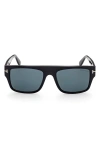 Tom Ford Sunglasses In Shiny Black/dark Teal