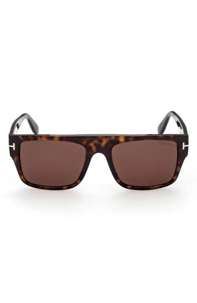 Tom Ford Tortoiseshell-effect Square-frame Sunglasses In Brown