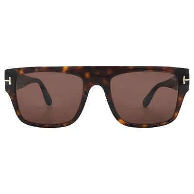 Pre-owned Tom Ford Dunning Brown Square Men's Sunglasses Ft0907 52e 55 Ft0907 52e 55