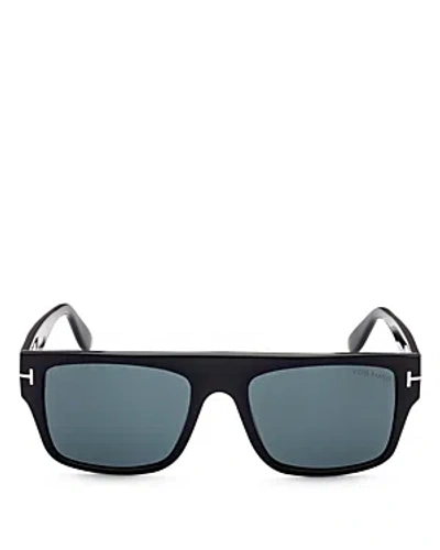 Tom Ford Dunning Rectangular Sunglasses, 55mm In Black/blue