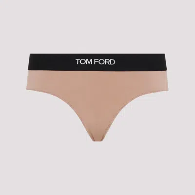 Tom Ford Dusty Rose Modal Slip With Logo In Neutral