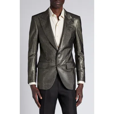 Tom Ford Dylann Metallic Sport Coat In Xlbgd Black/gold
