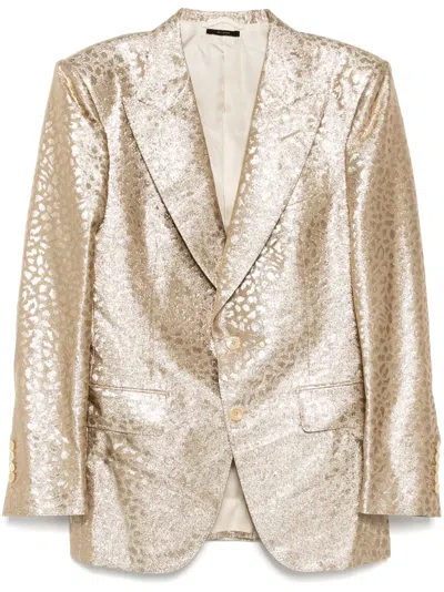 Tom Ford Dyllan Blazer In Gold