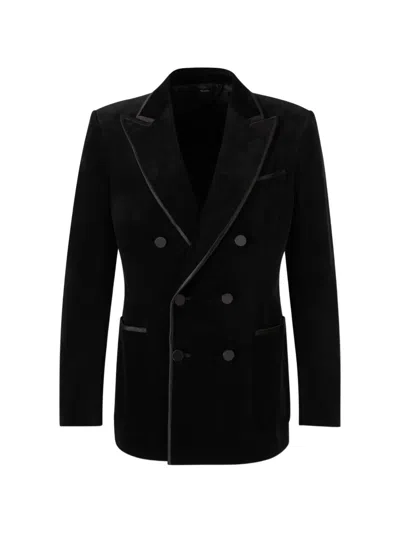 Tom Ford Dyllan Double-breasted Peak-lapels Jacket In Black