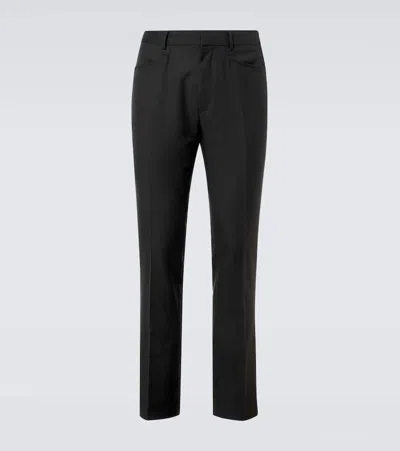 Tom Ford Dyllan Wool And Mohair Twill Slim Pants In Black