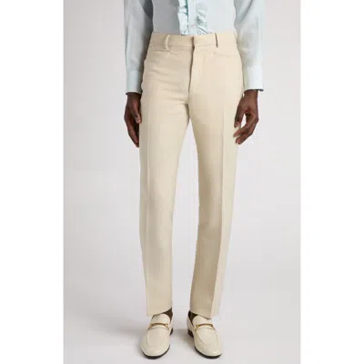 Tom Ford Dyllan Wool Blend Slim Fit Pants In Ivory