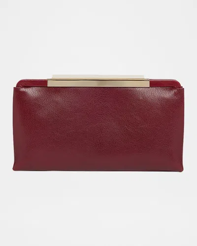 Tom Ford East-west Clutch Bag In Supple Leather In Red