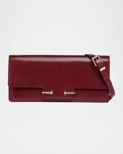 Tom Ford East-west Supple Grain Leather Shoulder Bag In Red