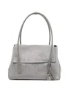 Tom Ford Eclipse Padlock Suede Tote Bag In Gray