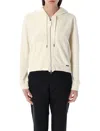 Tom Ford Hooded Zip Sweatshirt Featuring Pockets In Neutrals