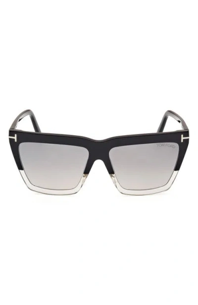 Tom Ford Eyewear Eden Geometric Frame Sunglasses In Black