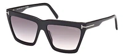 Pre-owned Tom Ford Eden Ft 1110 Black/smoke Shaded 56/14/140 Women Sunglasses In Gray