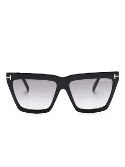 Tom Ford Eden Geometric-frame Sunglasses In Black