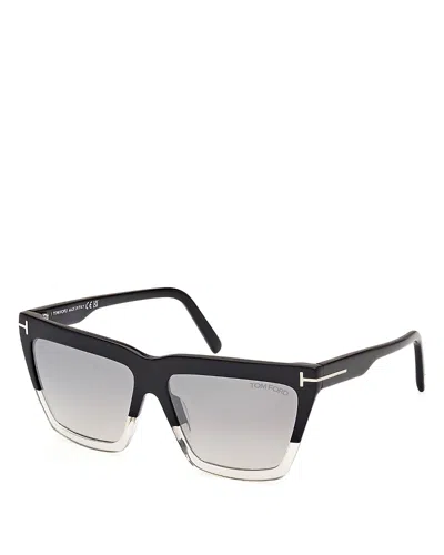 Tom Ford Eden Two-tone Acetate Butterfly Sunglasses In Black