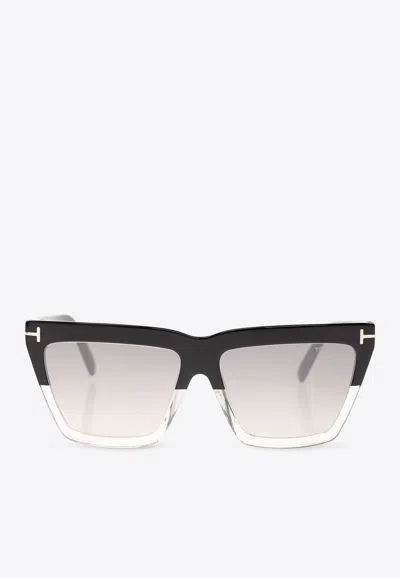 Tom Ford Eyewear Eden Geometric Frame Sunglasses In Black