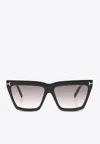 Tom Ford Eden Square Sunglasses In Black