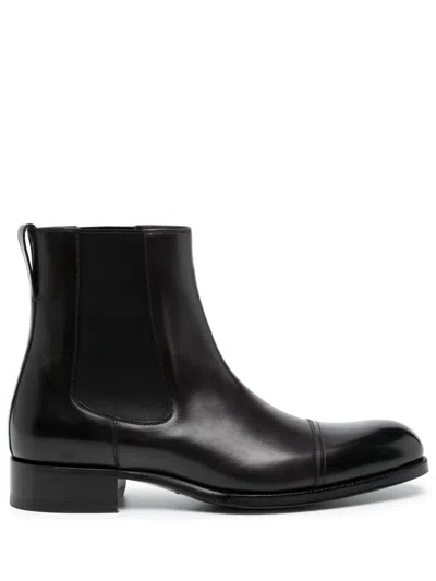 TOM FORD EDGAR LEATHER CHELSEA BOOTS