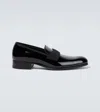 Tom Ford Patent Leather Slippers With Grosgrain Band In Black