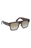 Tom Ford Edwin 54mm Square Sunglasses In Brown