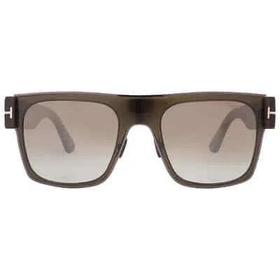 Pre-owned Tom Ford Edwin Brown Gradient Browline Men's Sunglasses Ft1073 51g 54