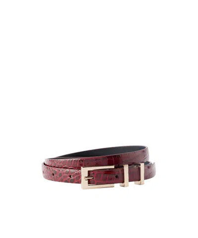 Tom Ford Effect Patent-leather Belt In Purple