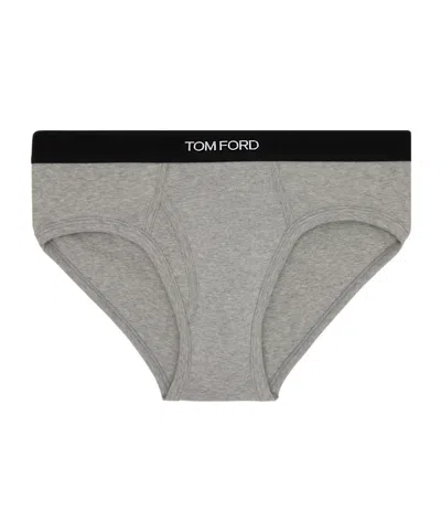 Tom Ford Elastic Waist Briefs In Gray