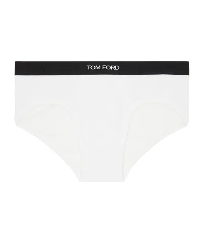 Tom Ford Elastic Waist Briefs In White