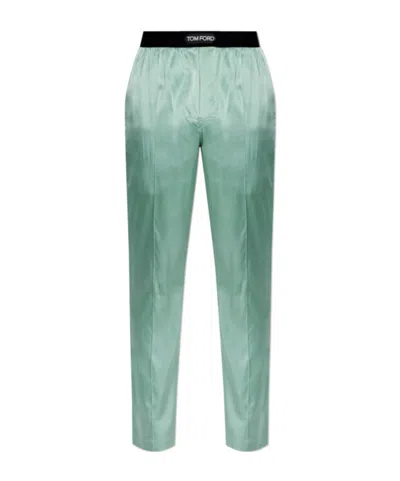 Tom Ford Elastic Waist Pajama Pants In Green