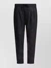 Tom Ford Elastic Waistband Pleated Front Cuffed Hem In Black