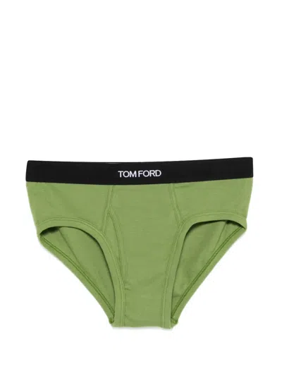 Tom Ford Elasticated Briefs In Green