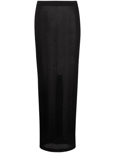 Tom Ford Black Slinky Maxi Skirt In Lb999 Black